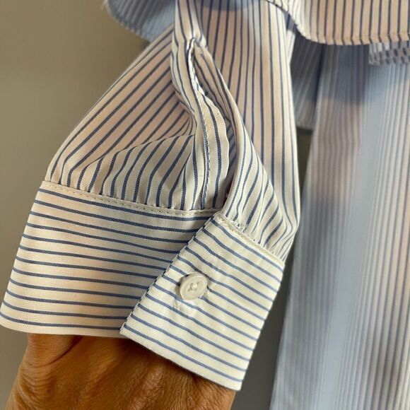 English Factory Off the Shoulder Ruffle Mini Dress || SZ S || Powder Blue - Picture 12 of 14